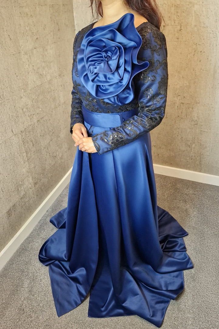 Sapphire Bloom Gown