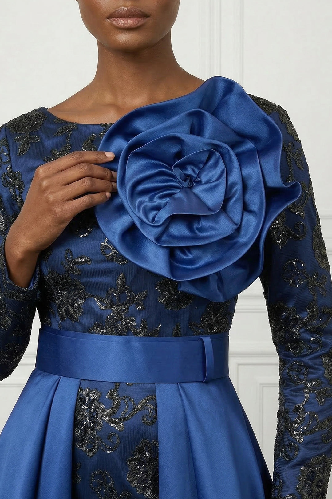 Sapphire Bloom Gown